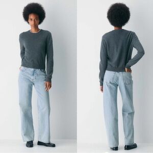 Denim Forum The Farrah Hi-Rise Wide Jean Sz 28